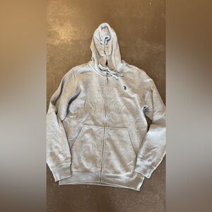 U.S. Polo Assn. Light Gray Zip-Up Sweater